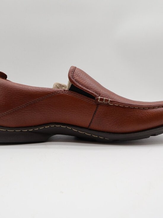 Hush Puppies GT Loafers Mens 10.5 Red Brown Leather Slip On Bounce H12466